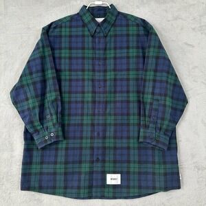 WTAPS EX44 Black Watch Plaid Shirt Size 04 XL Oversized Street Made in Japan MiJ